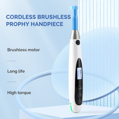 Dental Cordless Brushless Hygiene Prophy Handpiece 10 Speed Settings Prophy Angle 360° Rotating