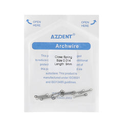 AZDENT Dental Orthodontic Accessory Closed Coil Spring 0.014 9mm 10pcs/Bag