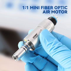 AZDENT Dental Mini 8:1 Contra Angle Fiber Optic Low Speed ​​Handpiece / Mini Fiber Optic Air Motor 6 Hollow