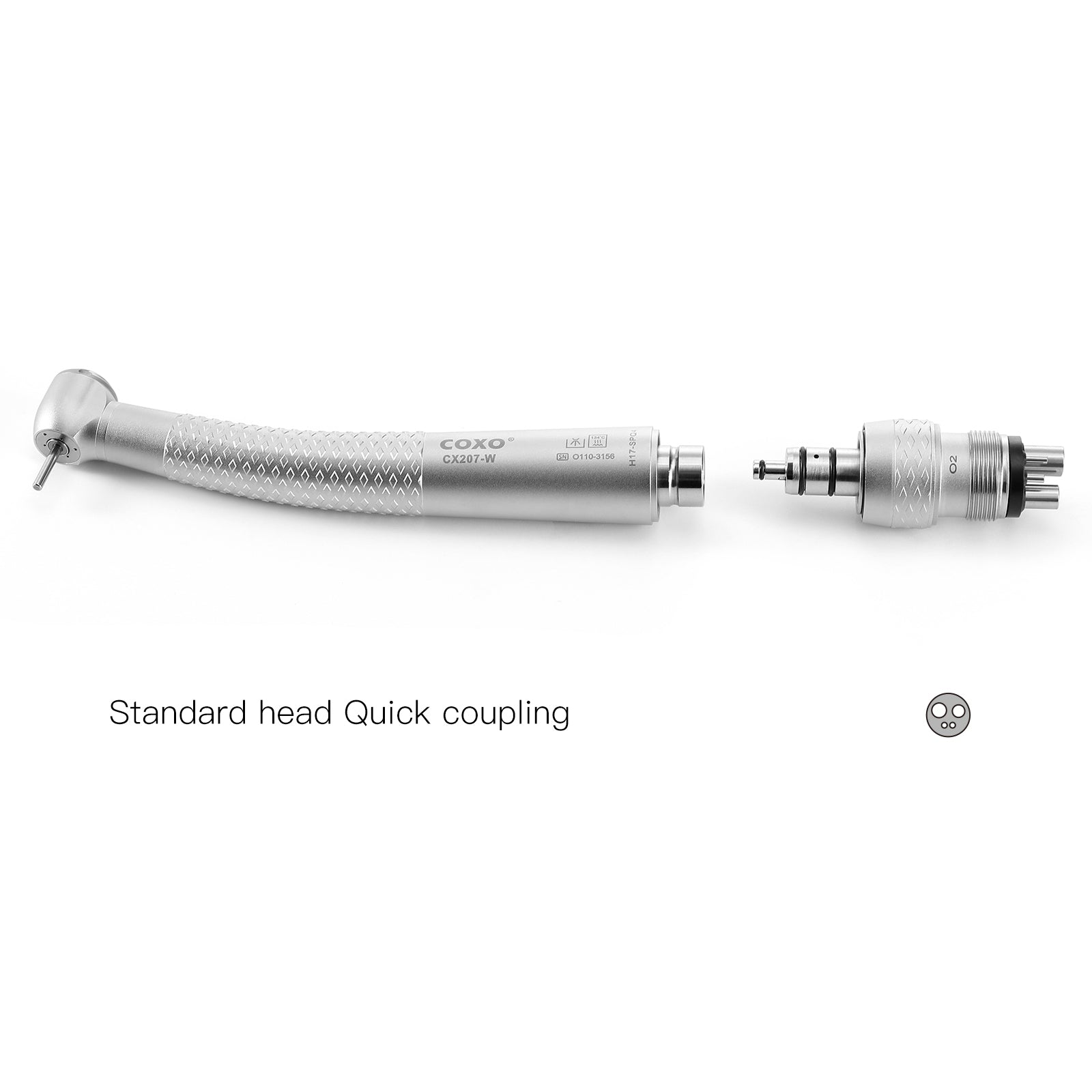 COXO Standard Head High Speed Air Turbine Handpiece with 4 Holes Coupler CX207-W H17-SPQ4