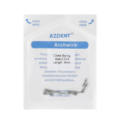AZDENT Dental Orthodontic Accessory Closed Coil Spring 0.014 4mm 10pcs/Bag