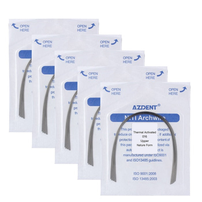 AZDENT Thermal Active NiTi Archwire Natural Form Round 0.016 Upper 10pcs/Pack