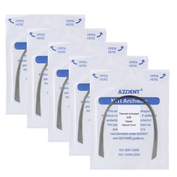 AZDENT Thermal Active NiTi Archwire Natural Form Round 0.020 Upper 10pcs/Pack