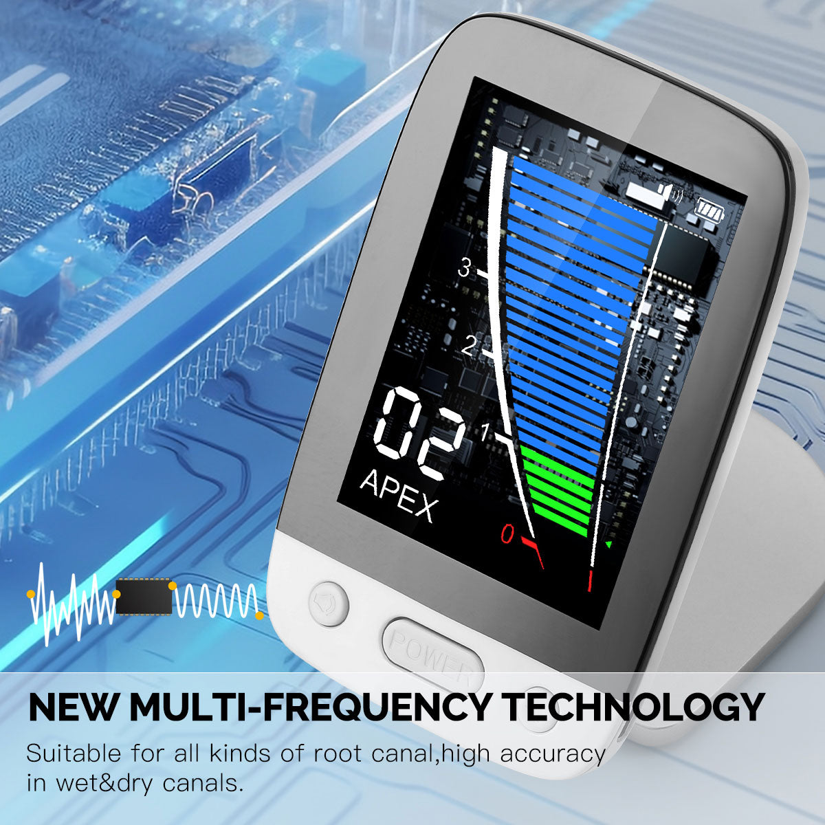 AZDENT Dental Endodontic Apex Locator Root Canal Measurement Tool Multi-frequency Color Display Apex ll