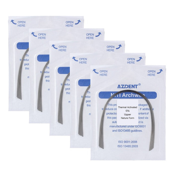 AZDENT Thermal Active NiTi Archwire Natural Form Round 0.014 Upper 10pcs/Pack