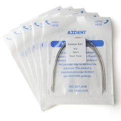 Arco de alambre AZDENT de acero inoxidable, forma ovalada, redondo, 0,020 superior, 10 unidades/paquete