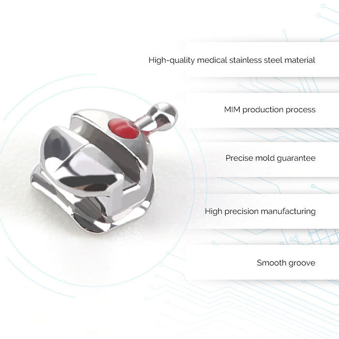 AZDENT Dental Orthodontic Q-type Metal Brackets Roth/MBT .022 Hooks On 345 20pcs/Pack