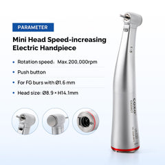 COXO Dental 1:5 Increasing Mini Head Electric Fiber Optic Inner Channel Contra Angle Handpiece CX235C7-4