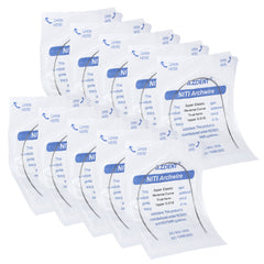 Arco de alambre AZDENT NiTi con curvatura inversa, forma verdadera, redondo, 0,018 mm, superior, 2 unidades/paquete