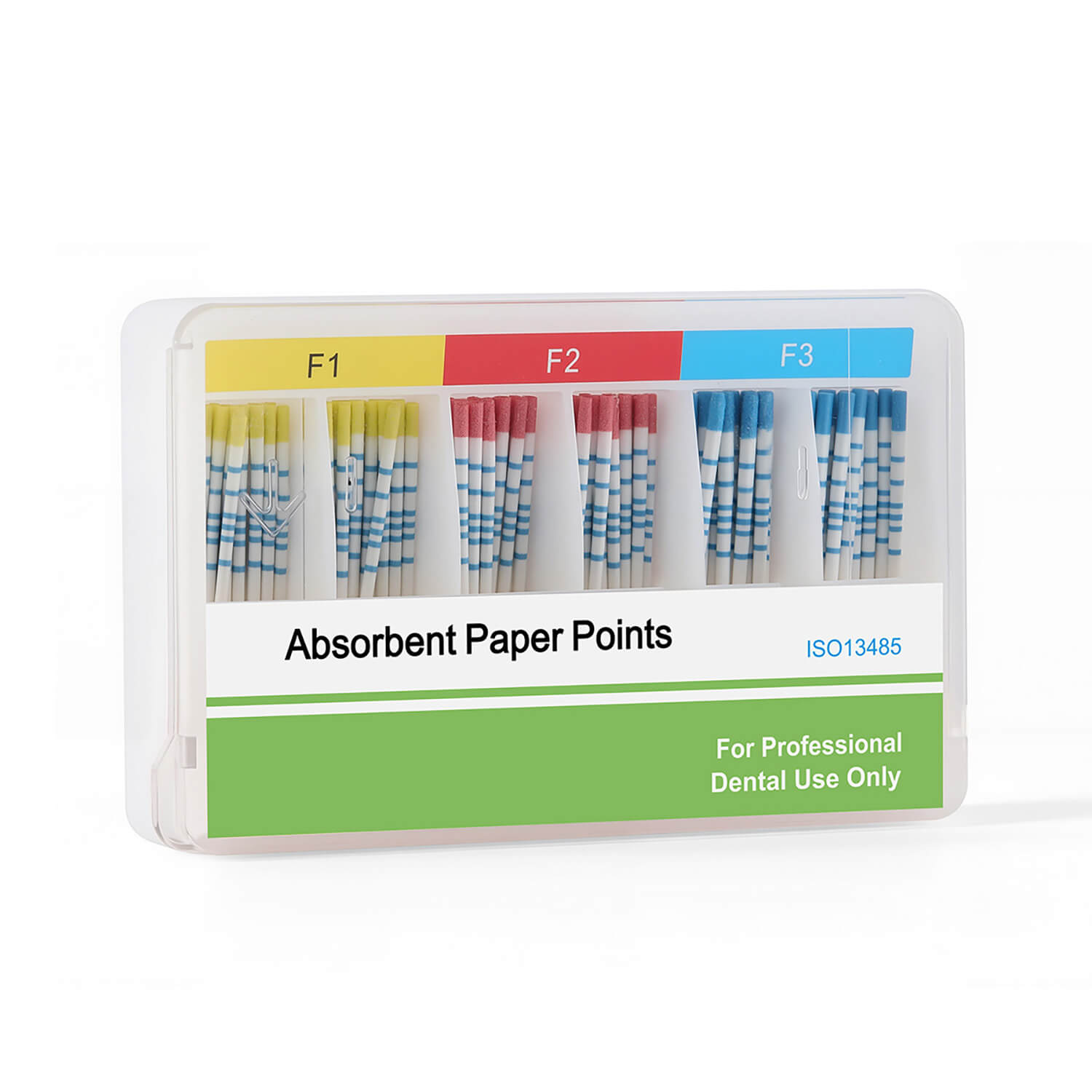 Puntas de papel absorbente con escala F, serie mixta F1 F2 F3, 100 unidades/caja