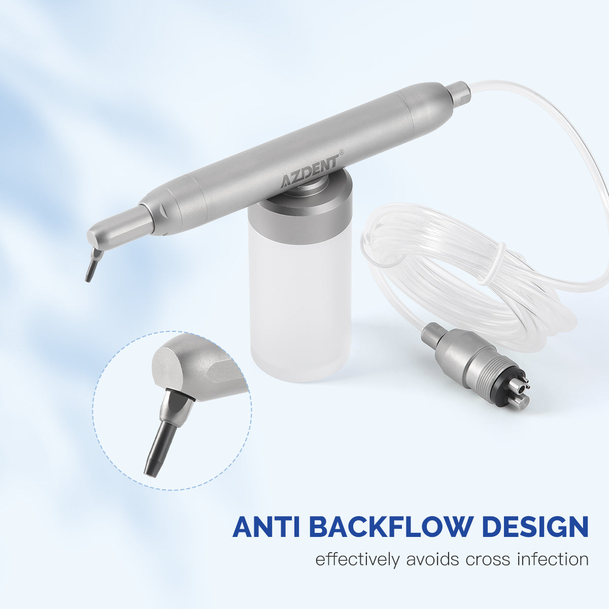 AZDENT Dental Aluminum Oxide Micro Blaster Sandblasting Gun System without Water 2/4Hole