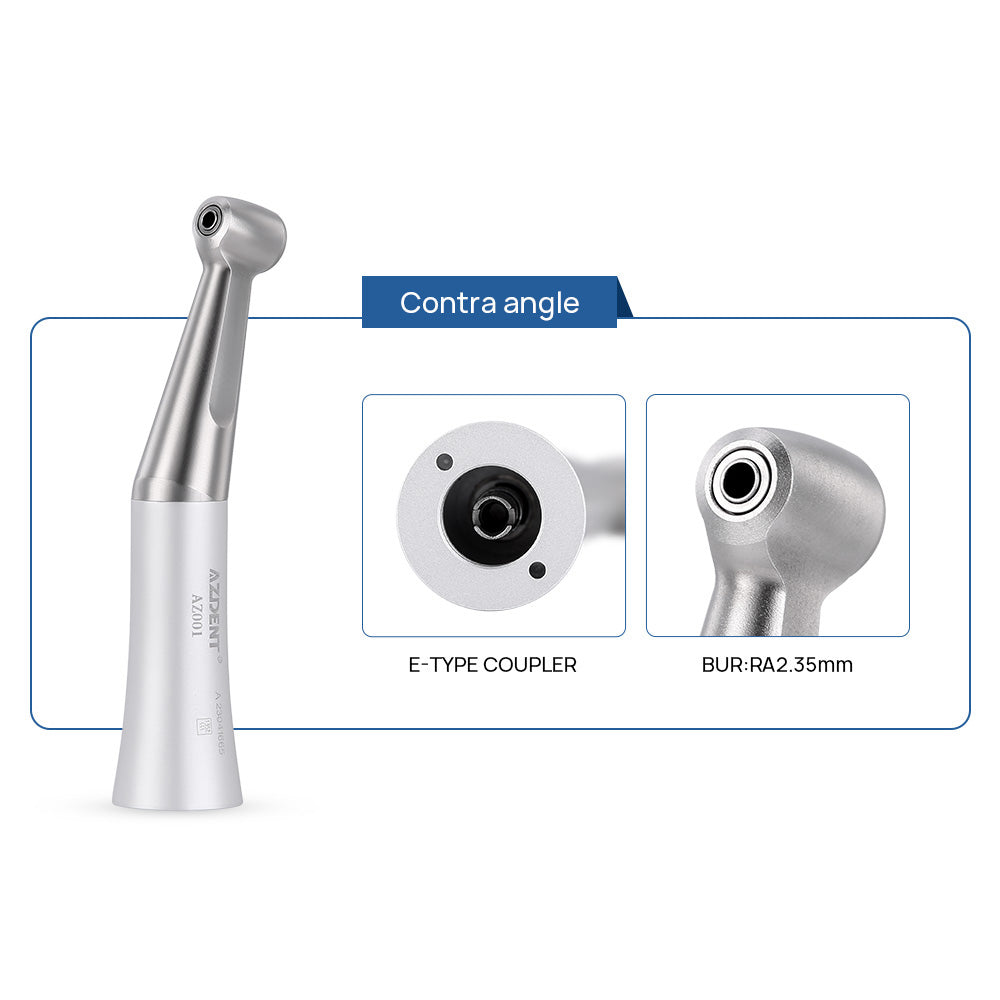 AZDENT Dental Stainless Body Shadowless LED E-generator High and Low Speed Handpiece 2/4 Holes