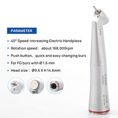COXO Dental 1:4.2 Increasing 45 Degree Fiber Optic Electric Contra Angle Handpiece CX235C7-3