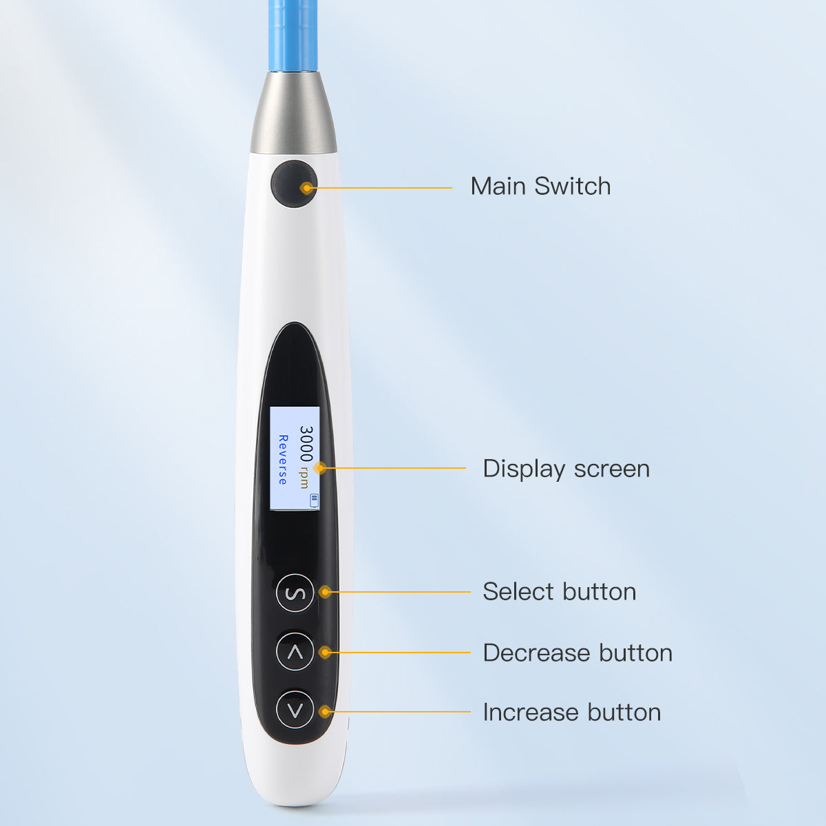 Dental Cordless Brushless Hygiene Prophy Handpiece 10 Speed Settings Prophy Angle 360° Rotating