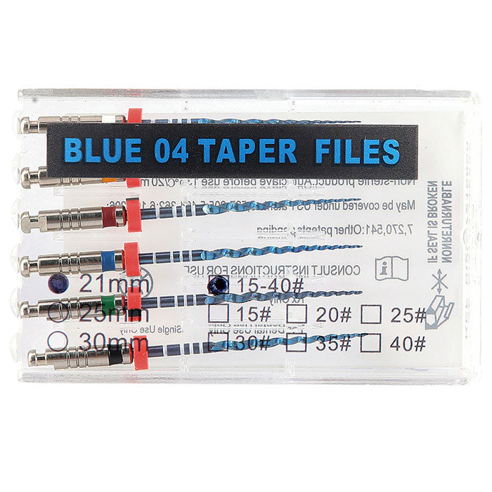 Дентальный NiTi Endo Blue Engine ротационный файл 21 мм/25 мм конус .04/.06 #15-40 6 шт./упаковка
