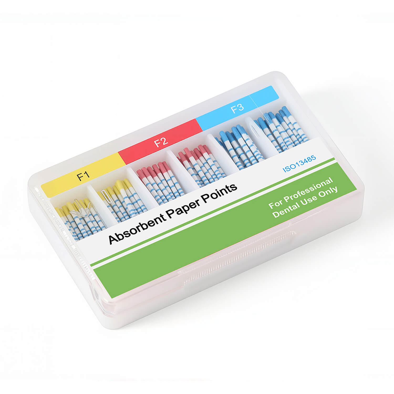 Puntas de papel absorbente con escala F, serie mixta F1 F2 F3, 100 unidades/caja