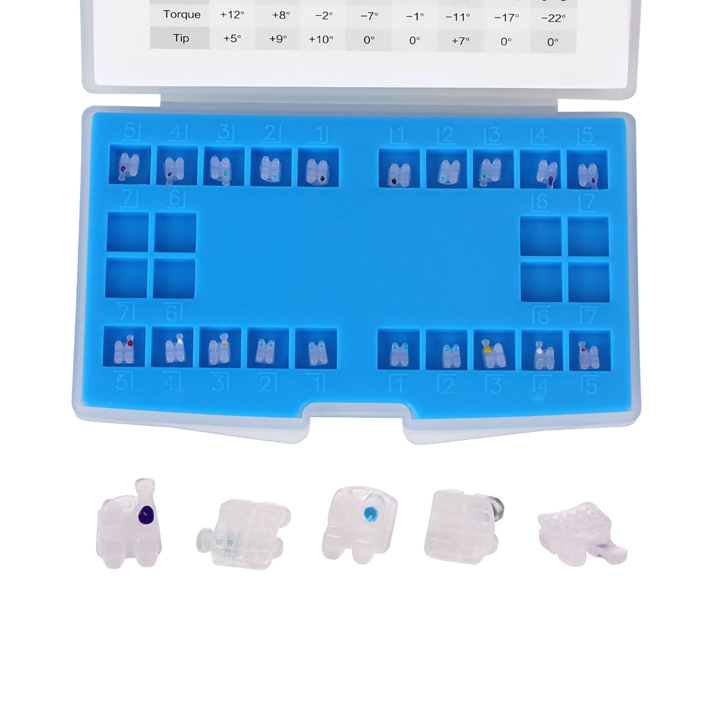 AZDENT Dental Ceramic Bracket Roth 0.022 Hooks On 345 20pcs/Box
