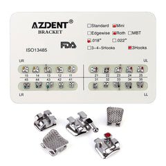 Металлические брекеты AZDENT для зубов Mini Roth Slot .018 крючки по 3 шт./упаковка 20 шт.