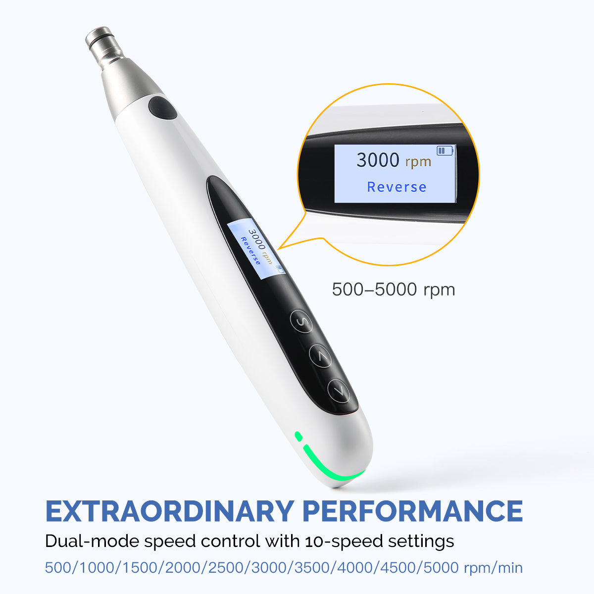 Dental Cordless Brushless Hygiene Prophy Handpiece 10 Speed Settings Prophy Angle 360° Rotating