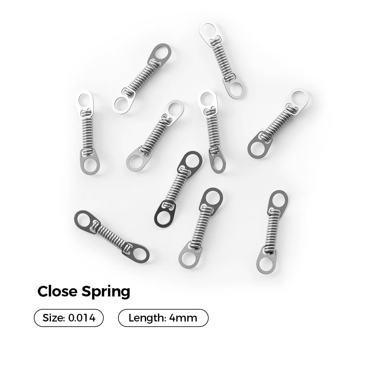 AZDENT Dental Orthodontic Accessory Closed Coil Spring 0.014 4mm 10pcs/Bag