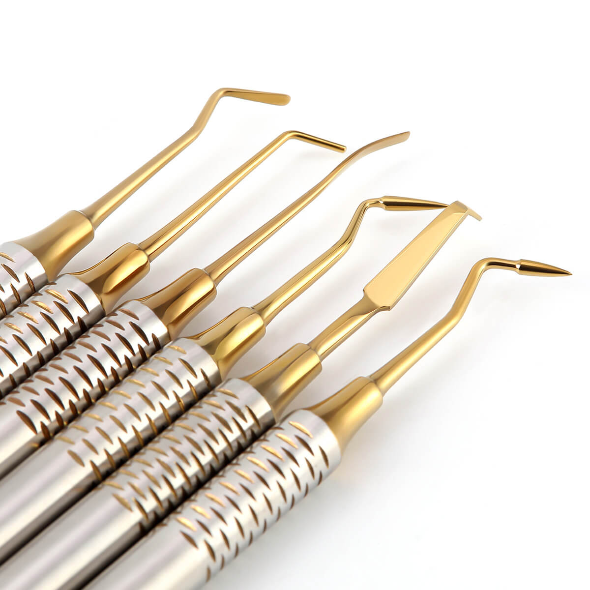 Dental Tools Composite Resin Filling Spatula Titanium Plated Head Filler Gold