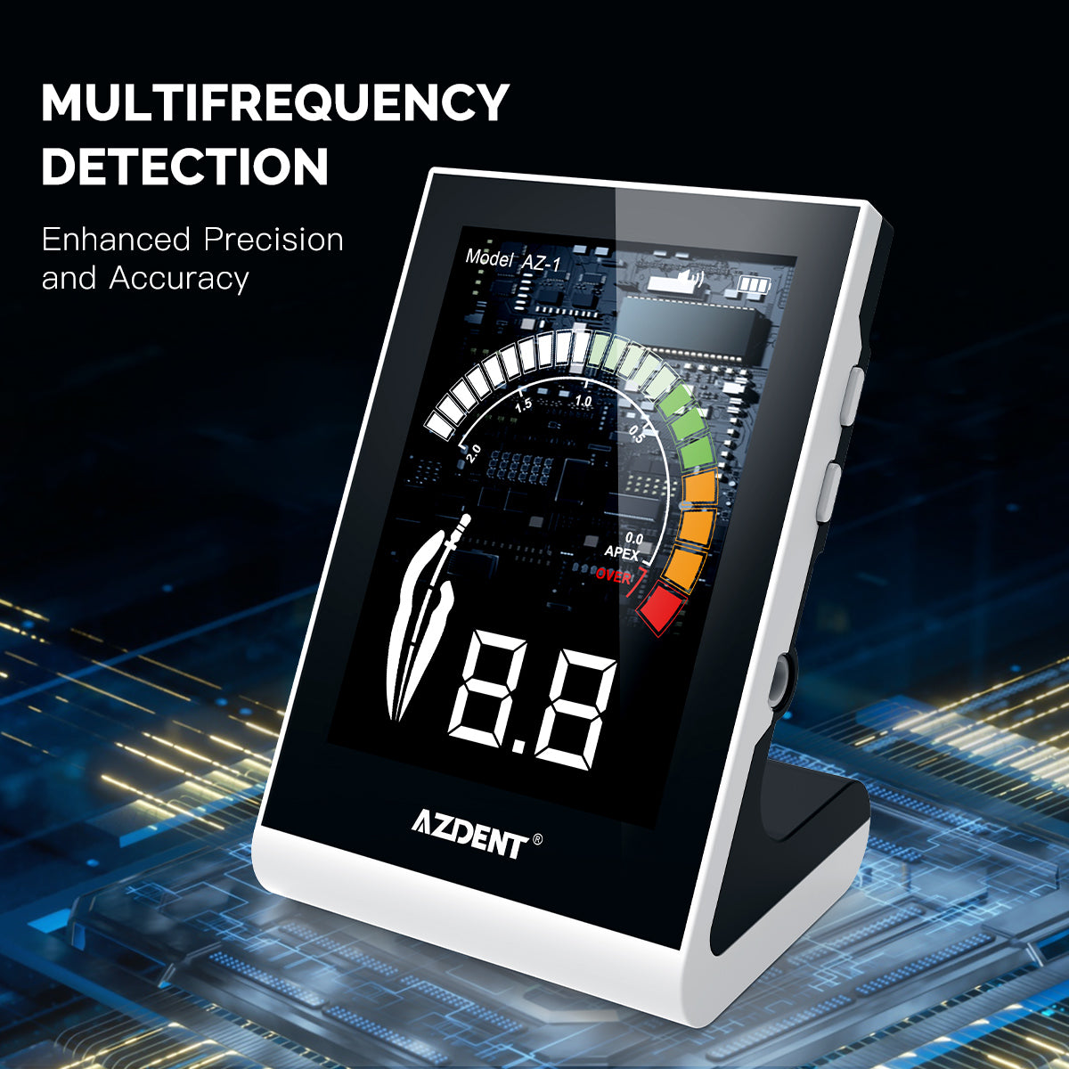 AZDENT Dental Endodontic Apex Locator Root Canal Measurement Tool Multi-color Screen Touch Inductive Button