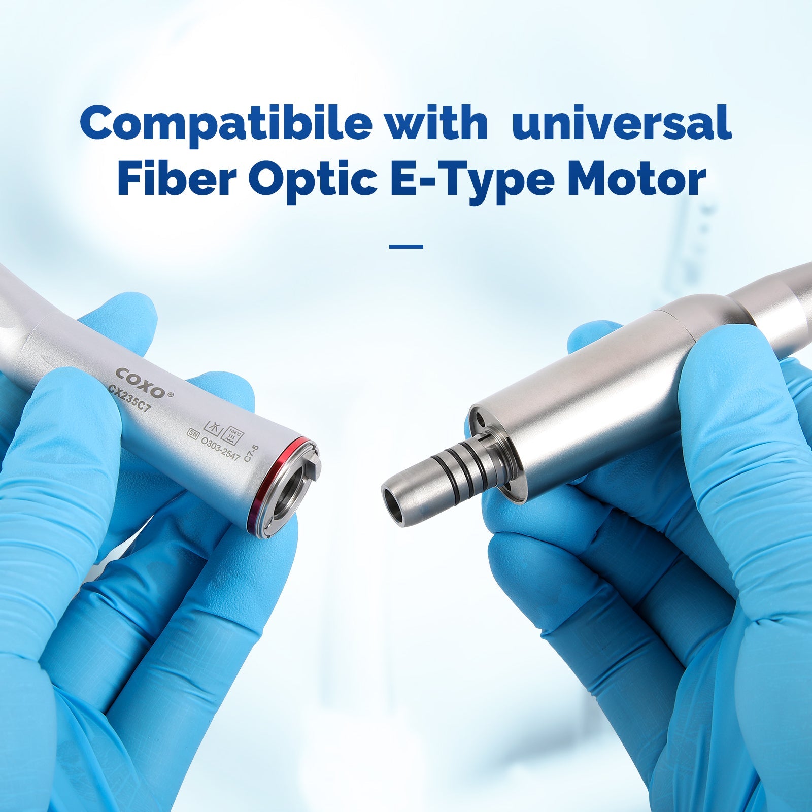 COXO Dental 1:5 Increasing Electric Fiber Optic Inner Channel Contra Angle Handpiece Standard Head CX235C7-5