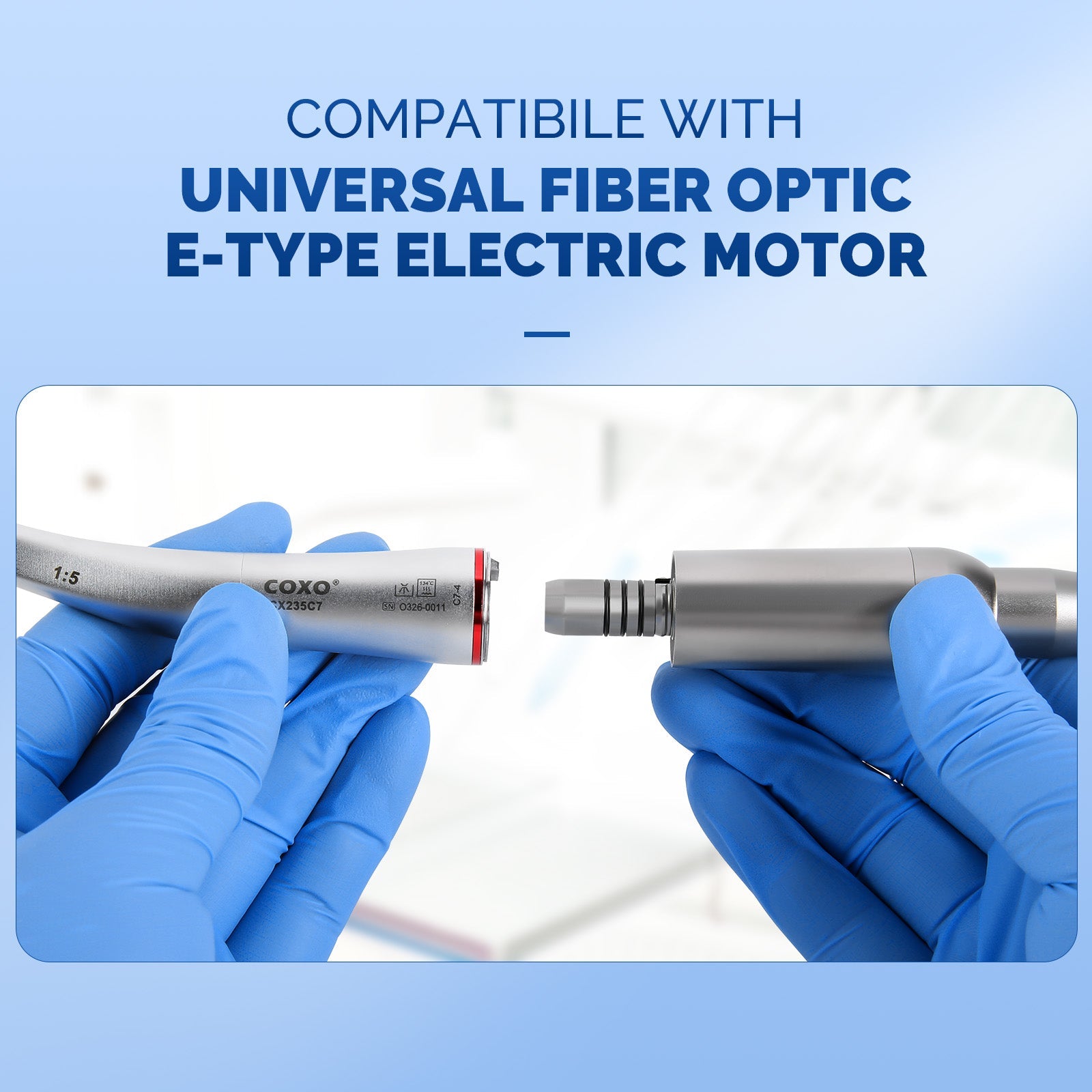 COXO Dental 1:5 Increasing Mini Head Electric Fiber Optic Inner Channel Contra Angle Handpiece CX235C7-4