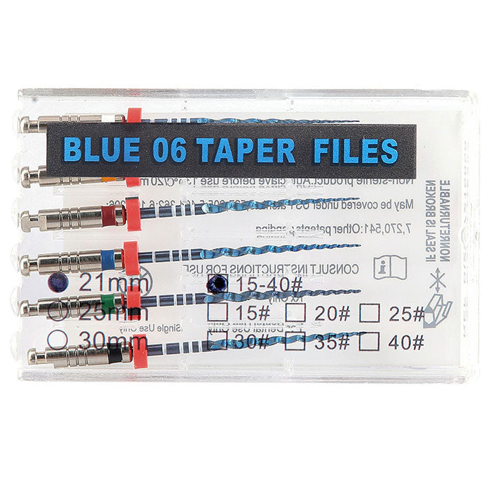 Дентальный NiTi Endo Blue Engine ротационный файл 21 мм/25 мм конус .04/.06 #15-40 6 шт./упаковка