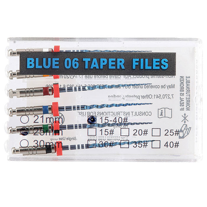 Дентальный NiTi Endo Blue Engine ротационный файл 21 мм/25 мм конус .04/.06 #15-40 6 шт./упаковка