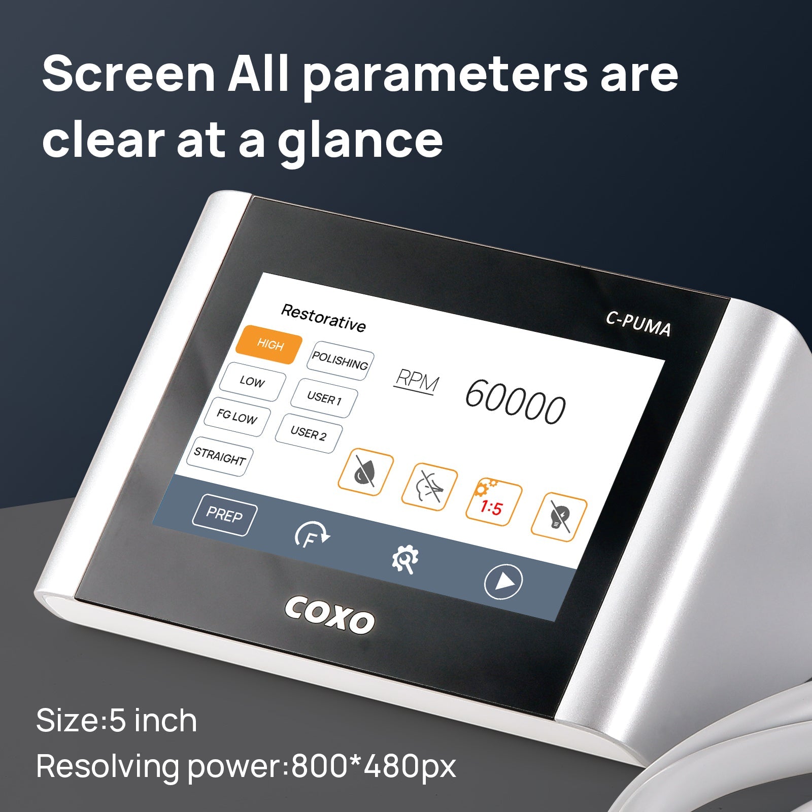 Электромотор эндодонтический COXO C PUMA Master Dental LED с угловыми наконечниками 1:5 и 6:1