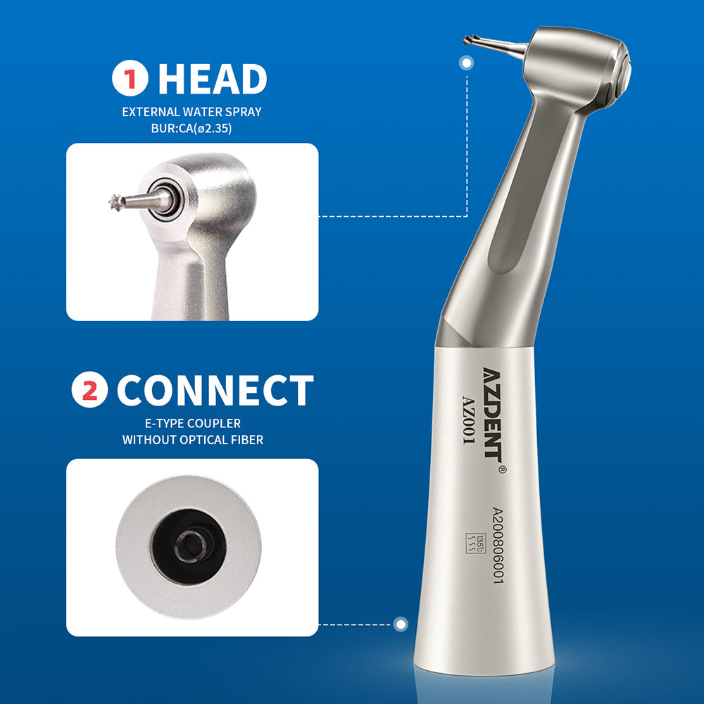 AZDENT Low Speed Handpiece & Air Motor Set With External Water Spray 2/4 Hole
