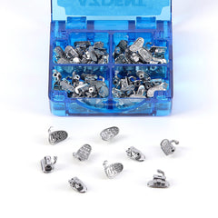 Tubo bucal AZDENT para 2.º molar, monobloque cementable, no convertible, Roth 0.018, 20 juegos/caja