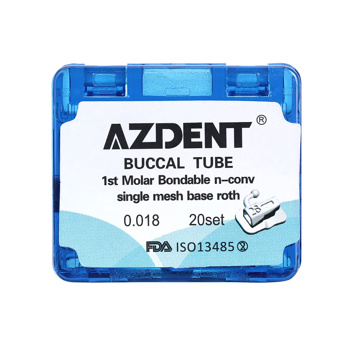AZDENT Buccal Tube 1st Molar Bondable Split Non-Convertible Roth 0.018 80pcs/Box