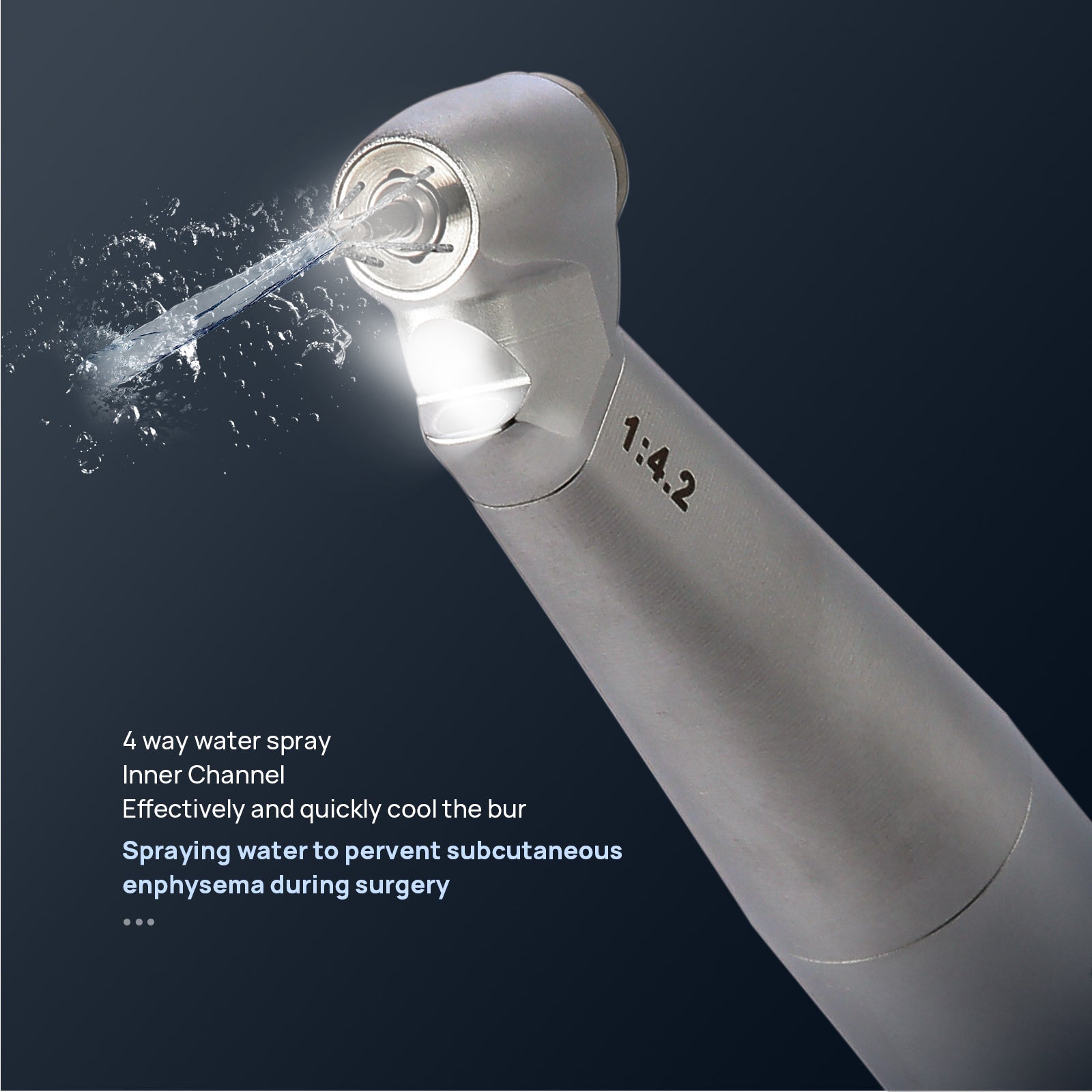 COXO Dental 1:4.2 Increasing 45 Degree Fiber Optic Electric Contra Angle Handpiece CX235C7-3