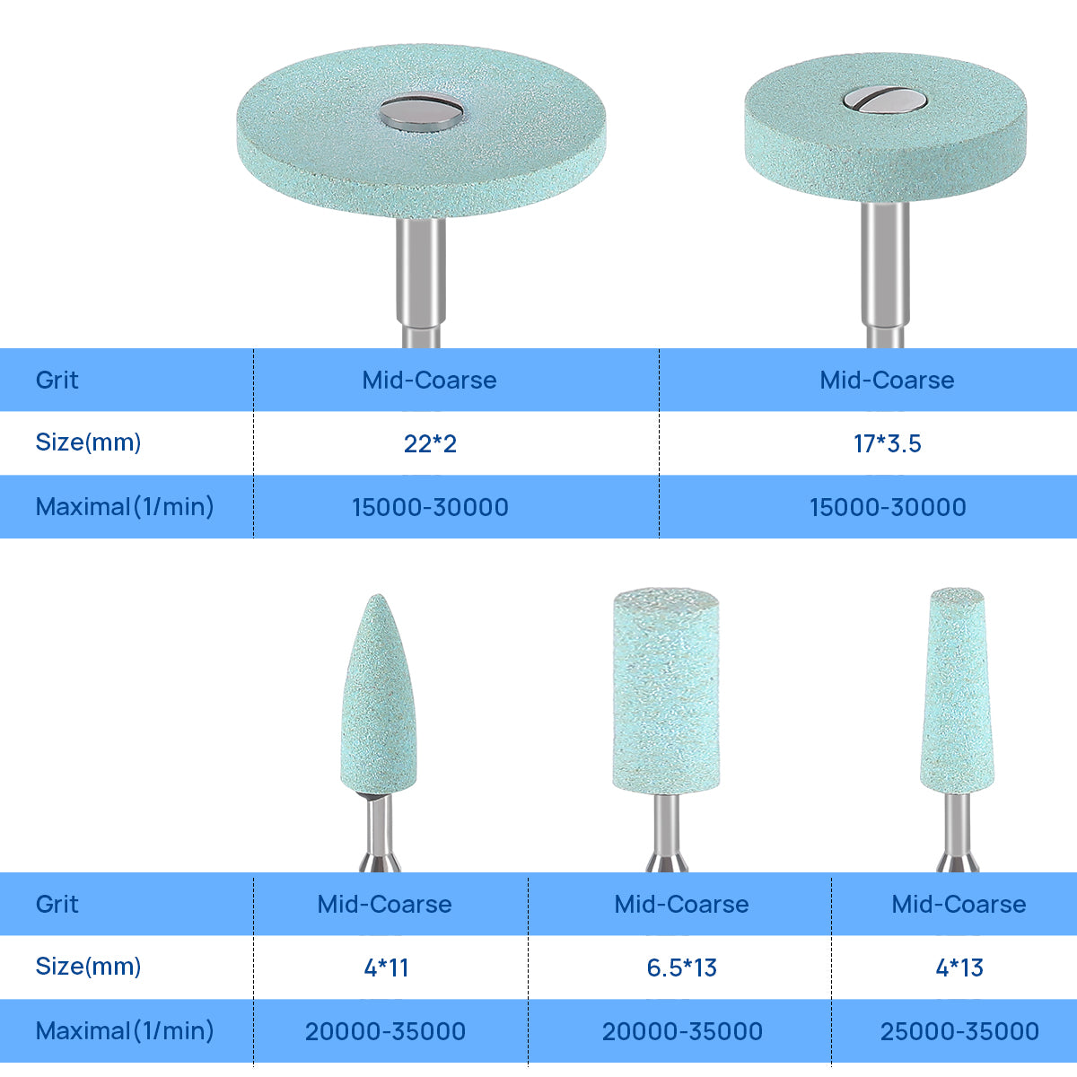 Dental Lab Ceramic Diamond Grinder Zirconia Porcelain Polish Mid-Coarse