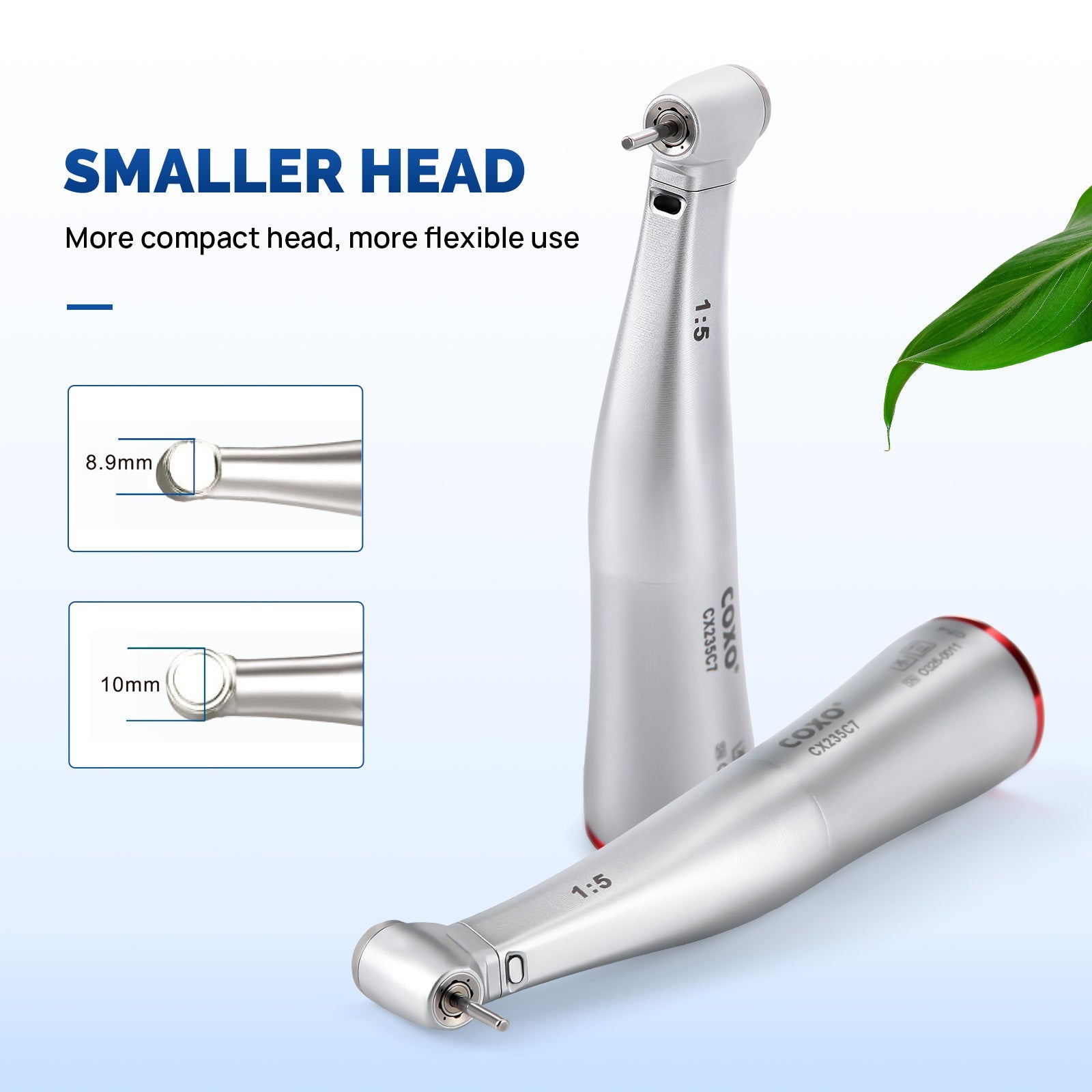 COXO Dental 1:5 Increasing Mini Head Electric Fiber Optic Inner Channel Contra Angle Handpiece CX235C7-4