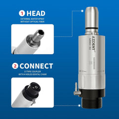 AZDENT 1:1 E-type Low Speed Air Motor External Water 2/4 Hole