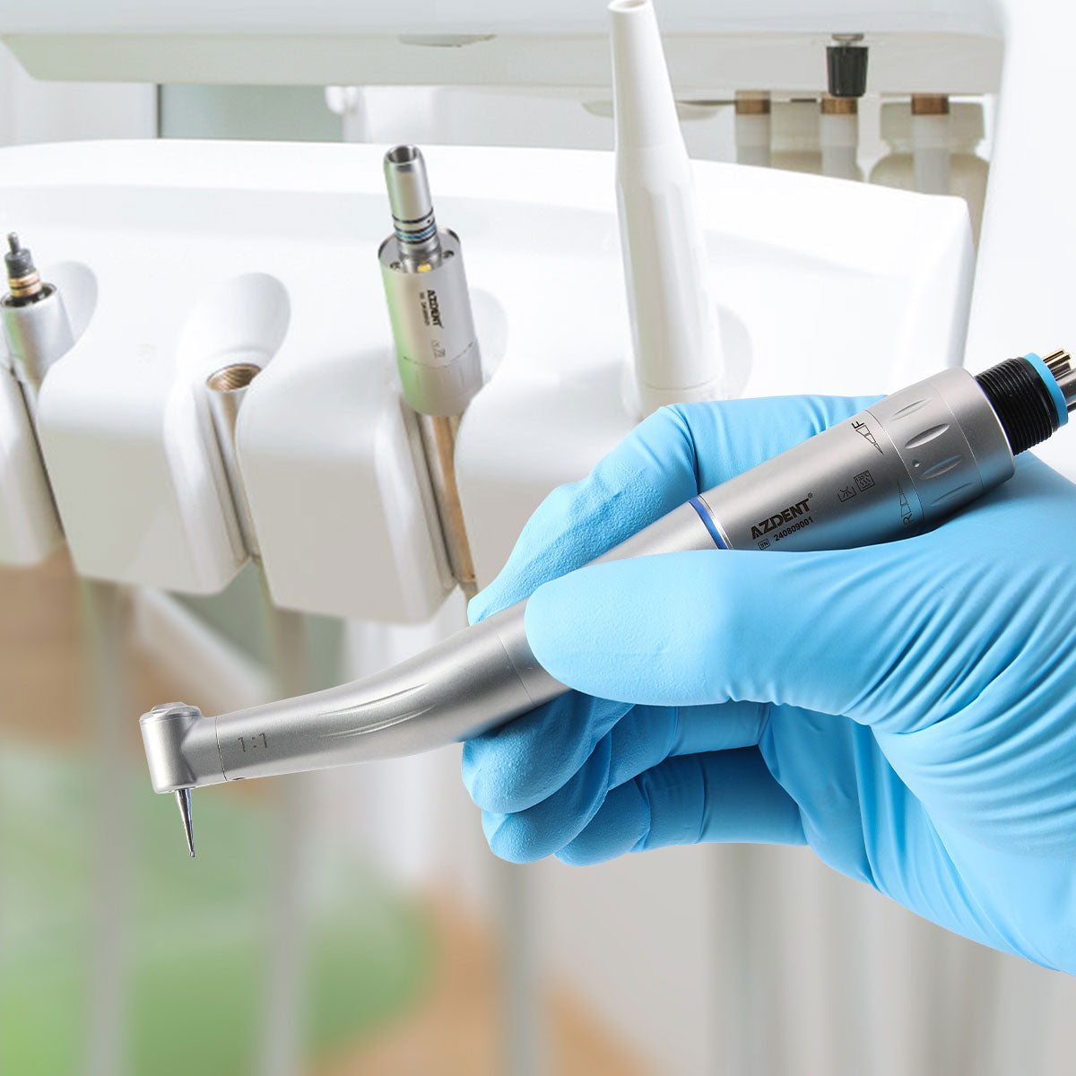 AZDENT Dental 1:1 Мини-волоконный воздушный мотор с внутренним каналом 6 отверстий