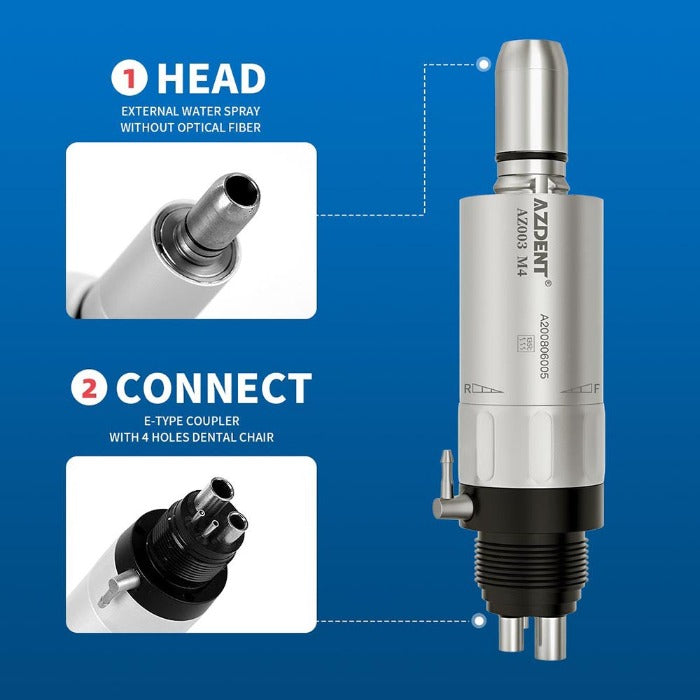 AZDENT 1:1 E-type Low Speed Air Motor External Water 2/4 Hole