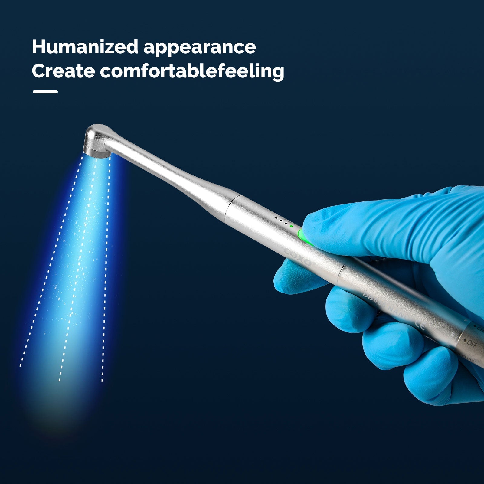 COXO LED Curing Light Light-curing & Caries Detection Modes with Light Meter 360° Rotation Head Metal Body