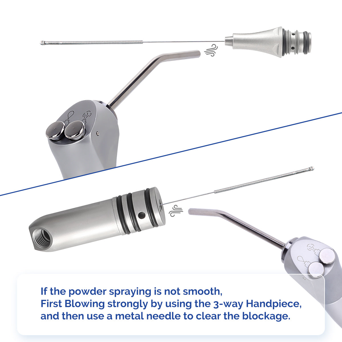 AZDENT Dental Aluminum Oxide Air Abrasion Micro Blaster Sandblasting Gun with Water 2/4Hole