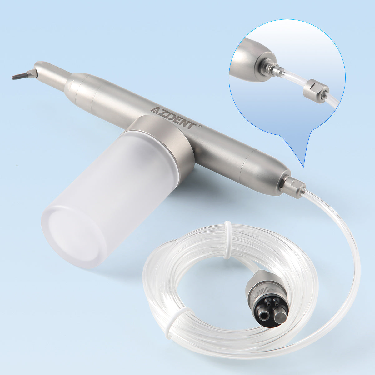 AZDENT Dental Aluminum Oxide Micro Blaster Sandblasting Gun System without Water 2/4Hole