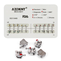 Металлические брекеты AZDENT Dental Standard Roth Slot .018 Hooks on 345 20 шт./уп.