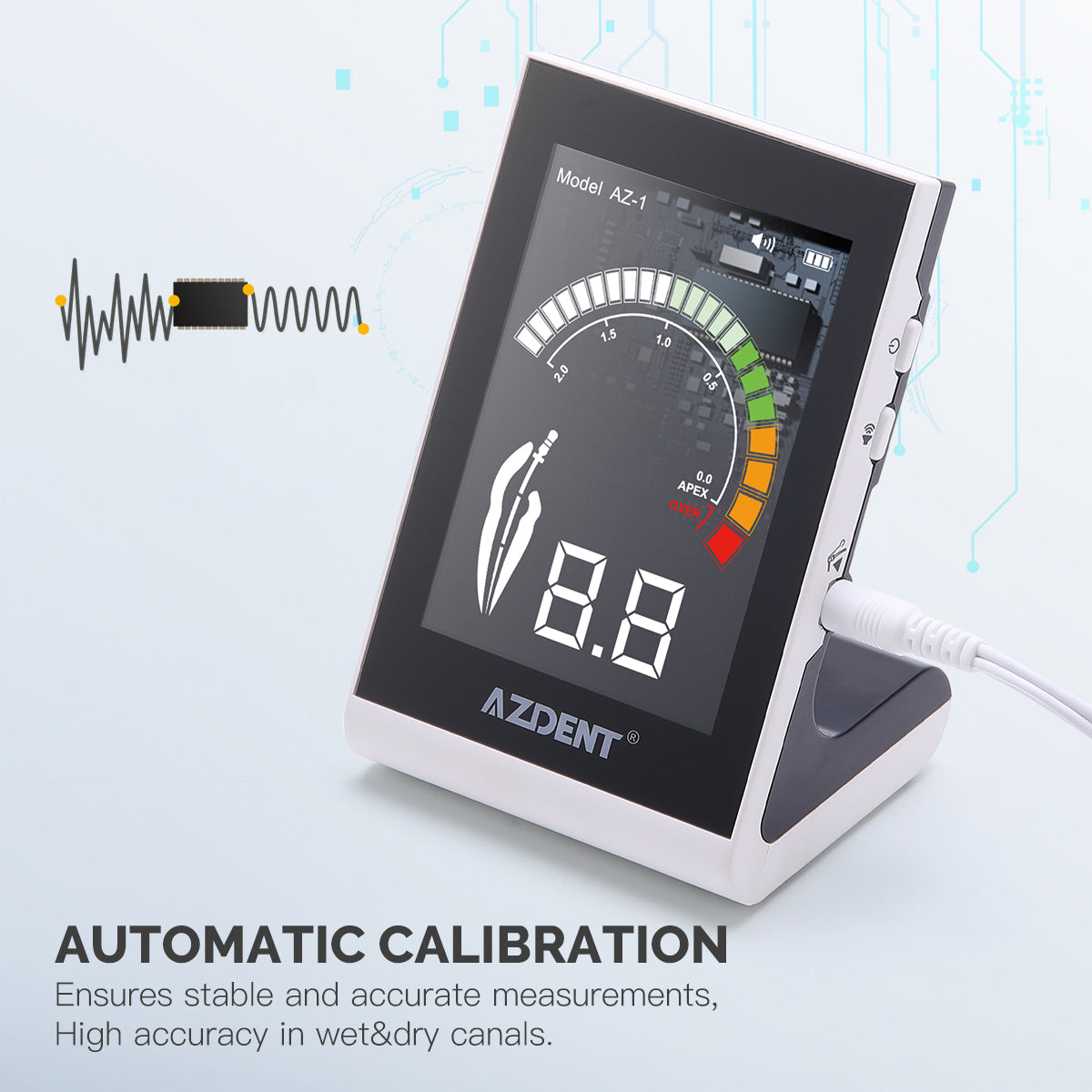 AZDENT Dental Endodontic Apex Locator Root Canal Measurement Tool Multi-color Screen Touch Inductive Button