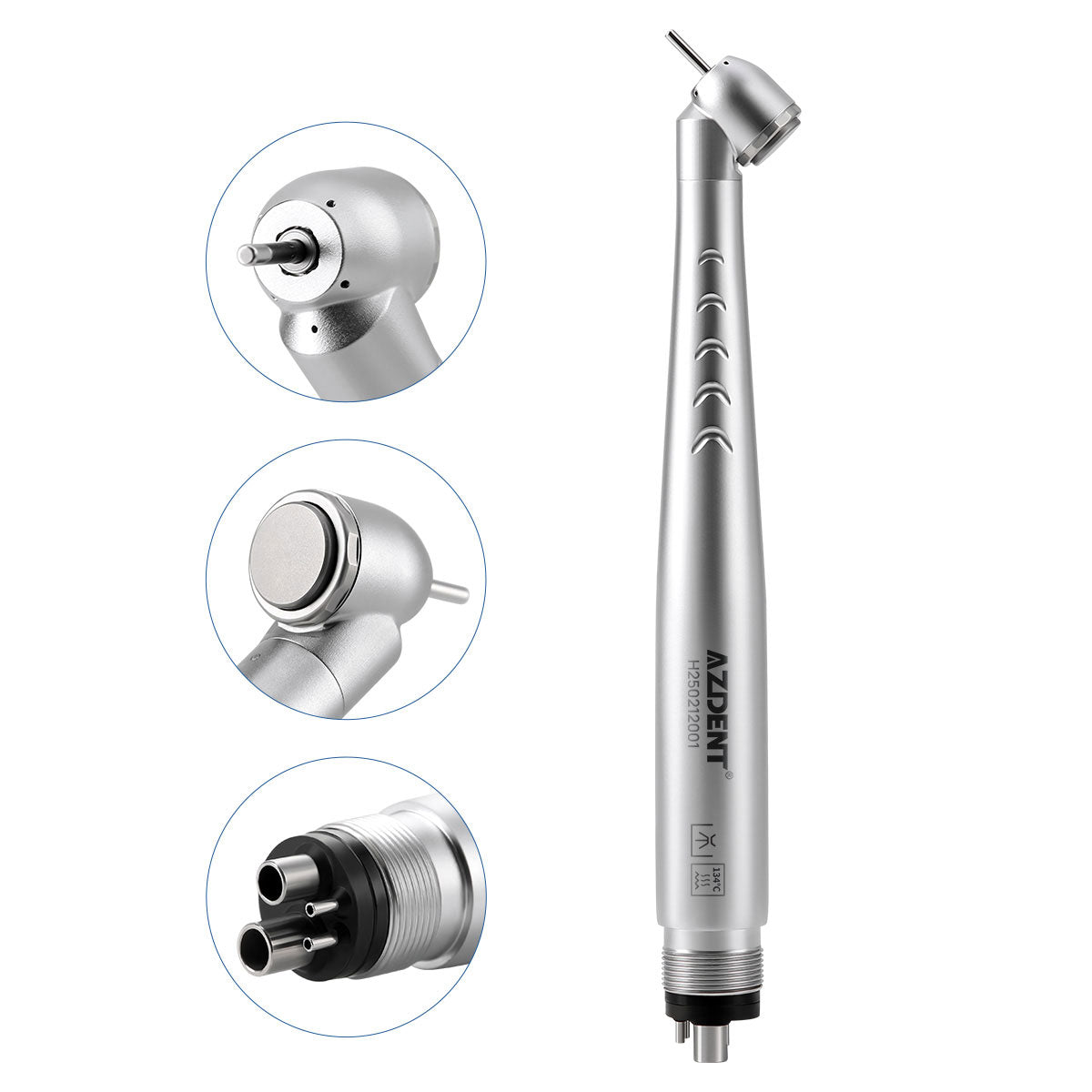 AZDENT Dental 45 Degree High Speed Handpiece Standard Head Push Button 4 Hole