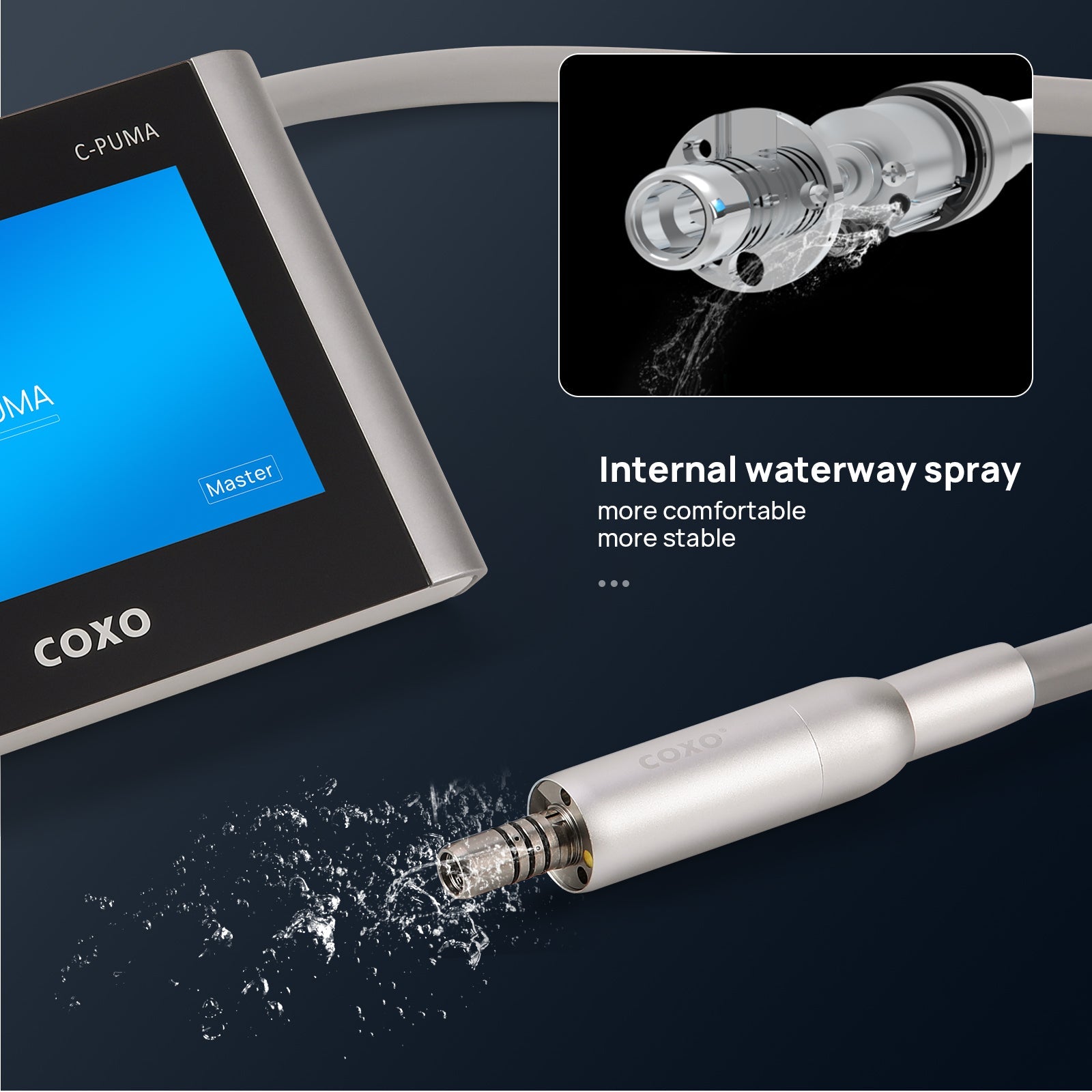 Электромотор эндодонтический COXO C PUMA Master Dental LED с угловыми наконечниками 1:5 и 6:1