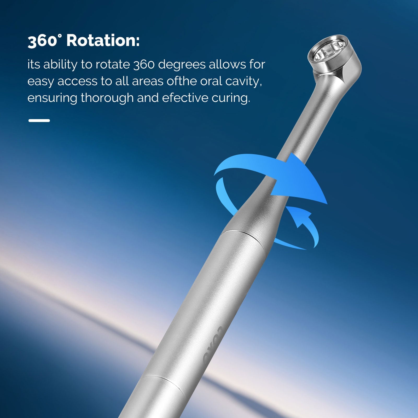 COXO LED Curing Light Light-curing & Caries Detection Modes with Light Meter 360° Rotation Head Metal Body
