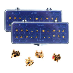 AZDENT Dental Metal Brackets Mini Roth/MBT 0.022 Hooks on 345 Gold Color 20pcs/Box
