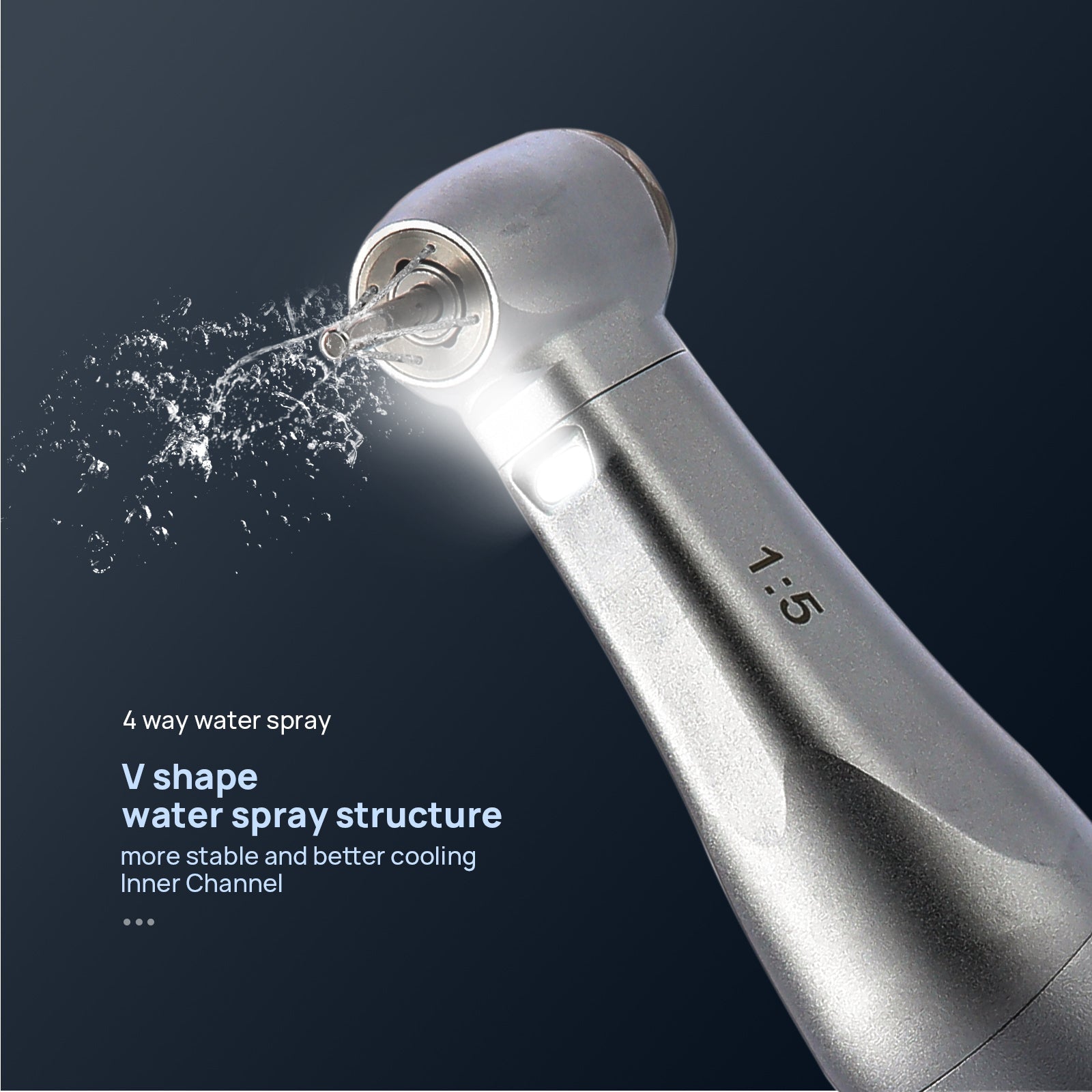 COXO Dental 1:5 Increasing Electric Fiber Optic Inner Channel Contra Angle Handpiece Standard Head CX235C7-5